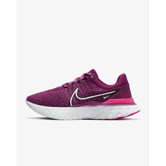 Nike React Infinity Run Flyknit 3 Light Bordeaux DD3024 500 - SIZE 6 WOMENS - Picture 2 of 8